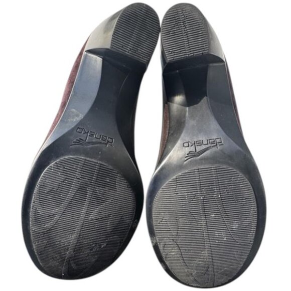 Dansko brown leather and suede slip-on heel pump shoes size 36 - Picture 4 of 5